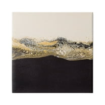 Stupell Industries Glam & Black Splash Abstract Painting Gallery Wrapped Canvas Print Wall Art, 36 x 36