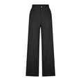 thumbnail image 6 of Abomasnow Women's Dressy Jeans Pants Pants High Waisted Straight Wide Leg Pants Work Office Business Casual Slacks Pants with Pockets, 6 of 7