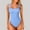 Sky Blue, variant on LADIGASU Women Solid Print Swimwear Push-Up Swimsuit Bathing Suit