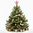 thumbnail image 2 of 10cm Christmas Tree Topper Star Happy Christmas Treetop Star Festival Decoración (Rojo), 2 of 6