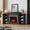 70in, Black(23" fireplace), variant on Holliwill 80" Electric Fireplace with Mantel for Living Room, Modern Farmhouse TV Stand for TVs up to 90" with Storage, Red Brick Insert Fireplace, White & Brown