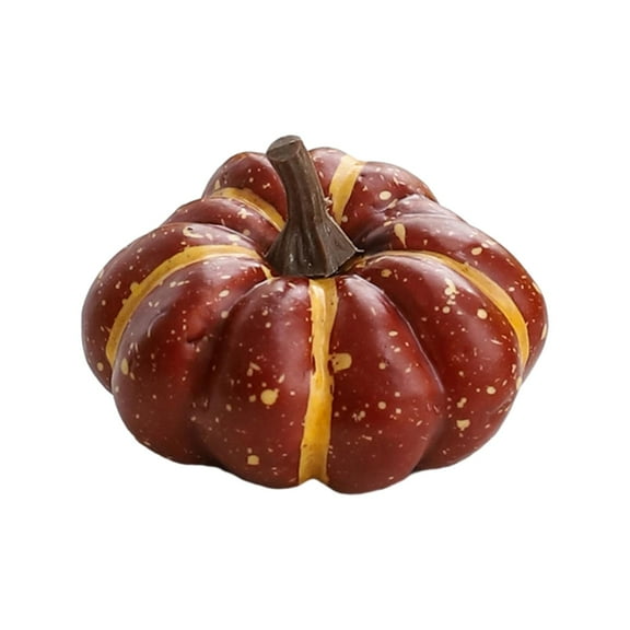 Fall Artificial Pumpkins Harvest Pumpkin Faux Foam Pumpkin for Fall Autumn Season Halloween Thanksgiving Harvest Holiday Festive Tabletop Decoration 4.5x7.5cm Brown