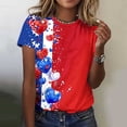 thumbnail image 2 of GERsome Women's 4th of July T-Shirt Short Sleeve Crewneck Tee American Flag Patriotic T-Shirt for Women Summer Loose Fit Pullover Tops S-5XL, 2 of 5