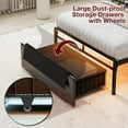 thumbnail image 7 of ARICOEASY Twin XL Bed Frames with Hidden Storage Headboard, LED Lights, USB Charging Station, Dustproof Storage Drawer, Black, 7 of 7
