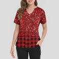 thumbnail image 4 of Ktyne Hauts de Sarrau pour Femmes Col en V Sarraus Médicaux Manches Courtes Extensibles Chemises d'Uniforme d'Infirmière Tendance Haut de Sarrau avec Poches Vermillon TTTG, 4 of 4