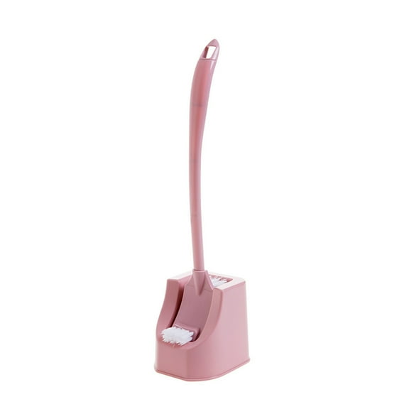 FeiFu Soft-Bristle Toilet Brush with Non-Slip Base,Gentle Yet Effective Bowl Cleaner,Ergonomic Long Handle Drip-Free Stand,Bathroom Cleaning Necessary Kit Pink