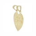 thumbnail image 2 of 14k Yellow Gold, Sharing Split Heart Pendant Charm Best Friends 19mm with 18" Dainty Neck Chain, 2 of 9