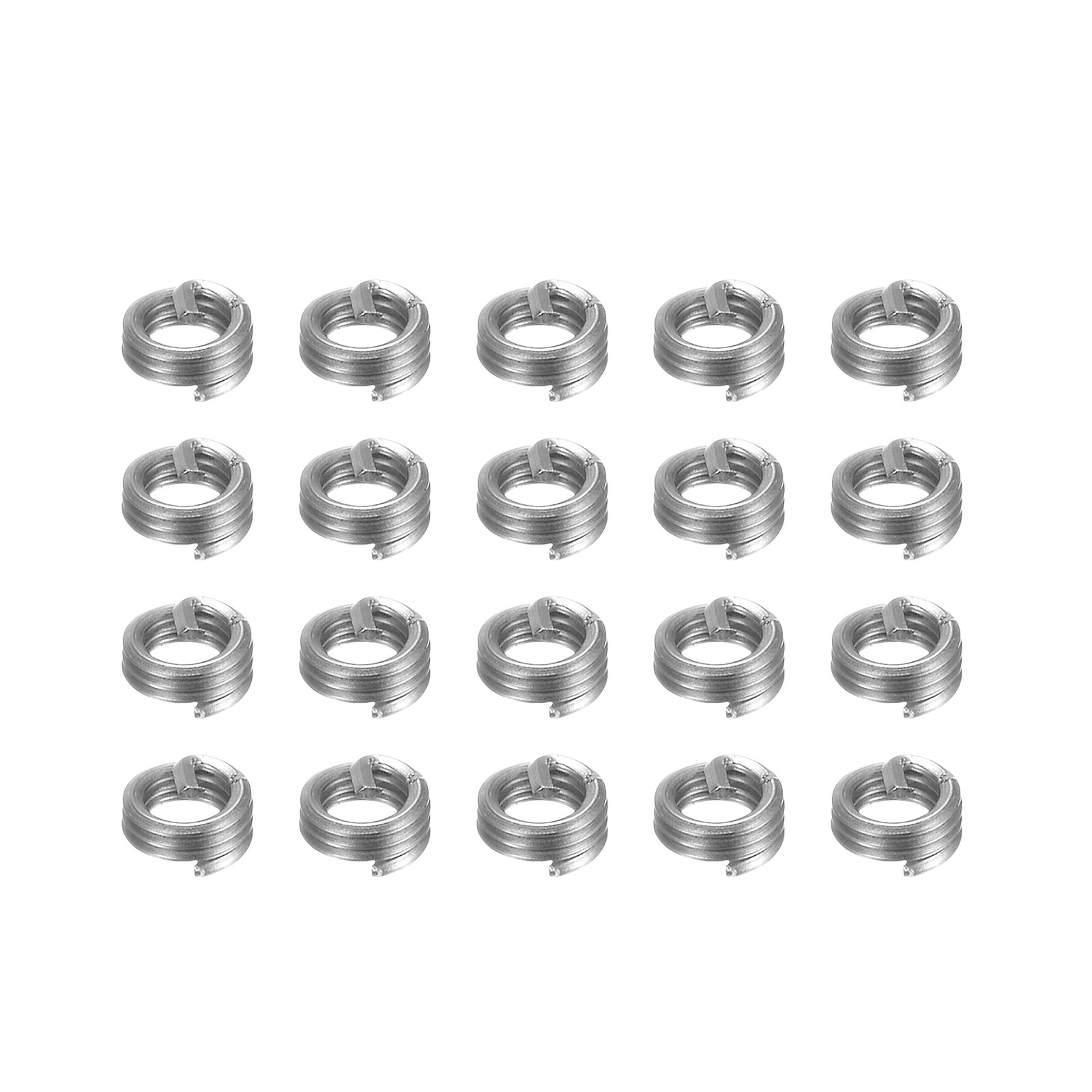 Uxcell M2 x 0.4 1D 2mm 304 Stainless Steel Wire Thread Insert Threaded Sleeve 20 Pack