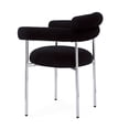 thumbnail image 4 of Christopher Knight Home Contemporary Boucle Upholstered Dining Chairs, Armchair with Metal Legs, Black, Set of 2, 4 of 13