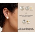 thumbnail image 3 of THE PEARL SOURCE White Japanese Akoya Real Pearl Earrings for Women - 14k Gold Stud Pearl Earrings | Hypoallergenic Earrings with Genuine Cultured Pearls, 7.5-8.0mm, 3 of 6