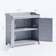thumbnail image 6 of Lofka Outdoor Garden Patio Wooden Storage Cabinet with Potting Benches, Gray, 6 of 9