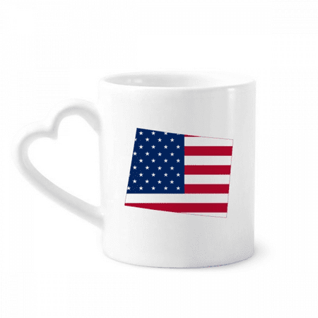 

Wyong America Map Stars Stripes Flag Mug Coffee Cerac Drinkware Glass Heart Cup