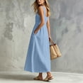 thumbnail image 5 of Tumotour Plus Size Summer Tank Dress for Women's Casual Sleeveless Strapless Beach Sundress Flowy A-Line Maxi Dress, 5 of 9