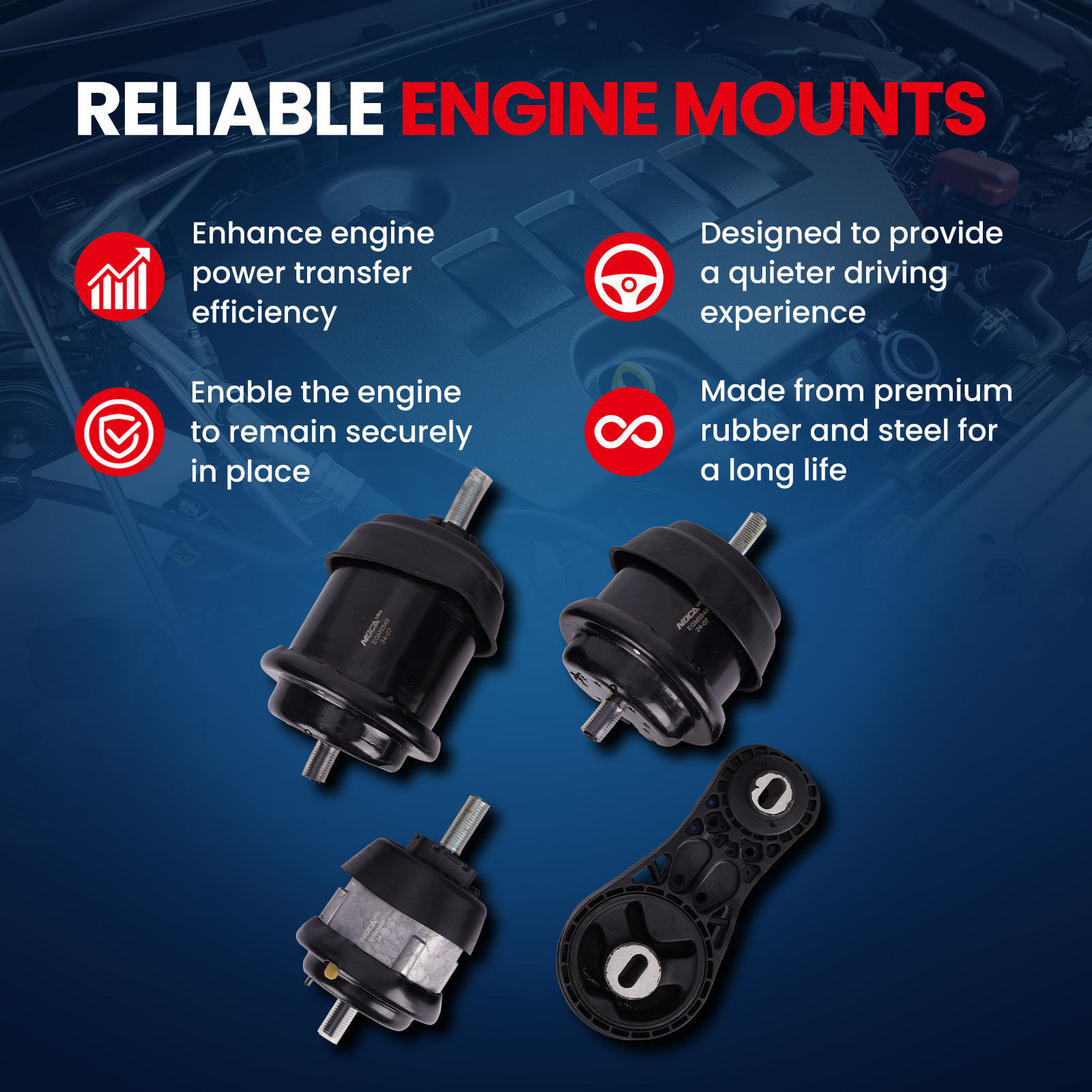 MOCA AUTOPARTS Engine Motor and Transmission Mount Kit Fit for 2009-2017 Buixck Enclave 3.6L & 2009-2016 GMC Acadia 3.6L & 2009-2017 Chevrolet Traverse 3.6L
