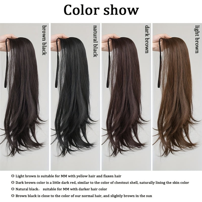 Elegant Women's Straight Hair Ponytail Extensions Long Stylish Synthetic Hair for Daily Use Easy Drawstring Attachment