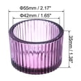 thumbnail image 2 of Uxcell 2 Pcs Soporte de Vela Tea Light Soporte de Velas de Vidrio para Decoración de Centro de Mesa Púrpura, 2 of 6