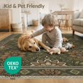 thumbnail image 4 of ODIKA 8'x10' Washable Area Rug Faded Distressed Border Scrolls Ornamental Scroll Vintage Boho Refined for Living Room, Under Sectional, Family , Durable, Non-Slip, 4 of 7