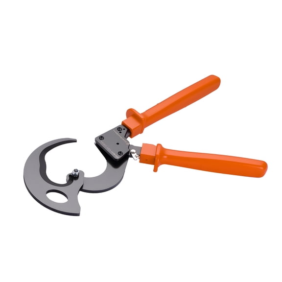 KFFKFF Ratcheting Cable Cutter with Spring Steel Blades, PVC-Coated Handles, Quick-Release Button, Heavy-Duty Tool for Cutting Copper and Aluminum Cables Up to 1000 MCM / 500 mm²