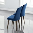 thumbnail image 7 of Noble House Harland Katie Dining Chair Set, Modern Velvet Upholstery with Solid Wood Legs, Set of 2, Blue, 7 of 7