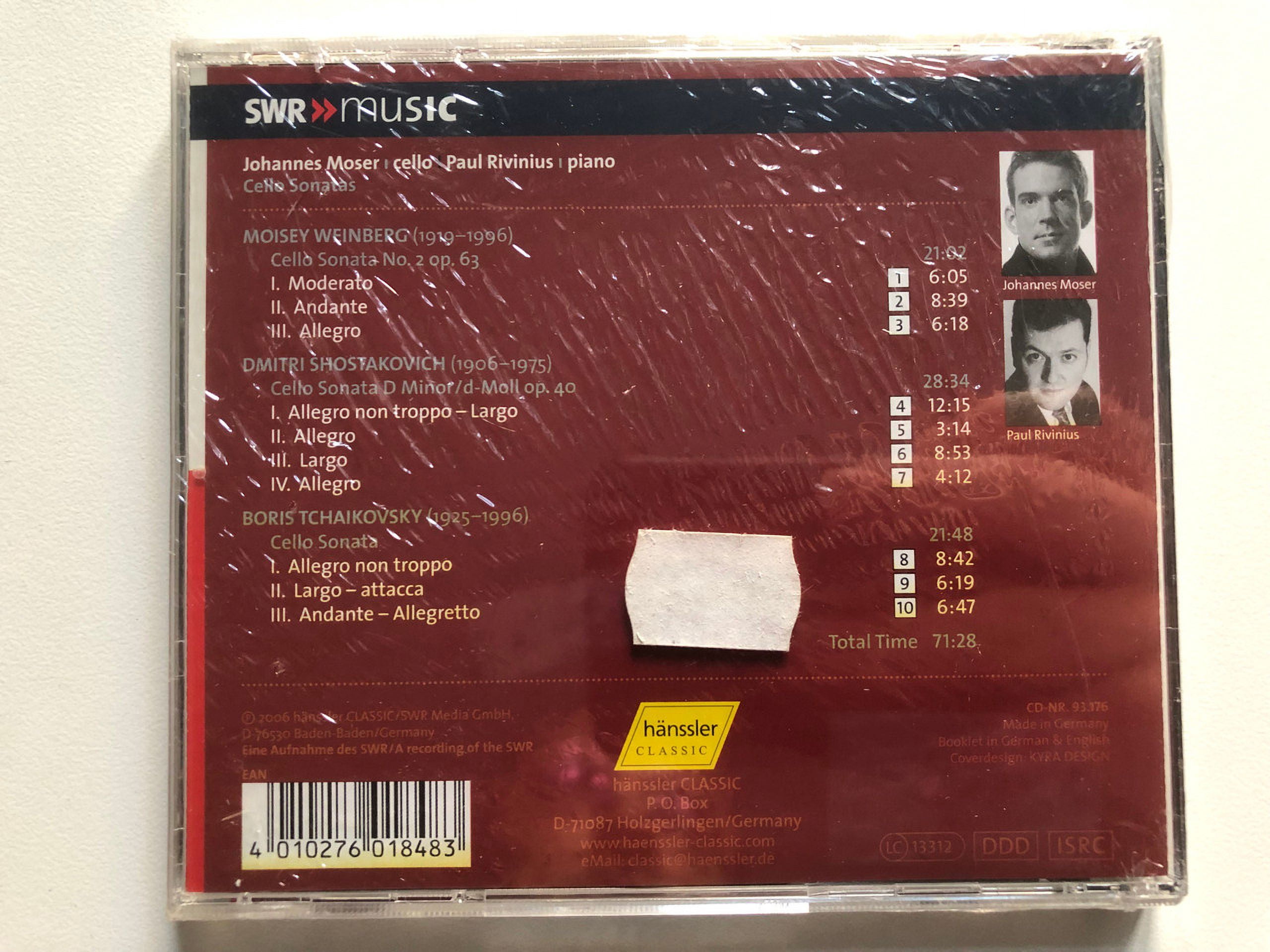 Johannes Moser - Cello Sonatas - Music & Performance - CD