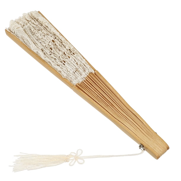 KAKOWELY 1 abanico plegable de encaje, abanico decorativo para boda, abanico de baile de estilo chino único.