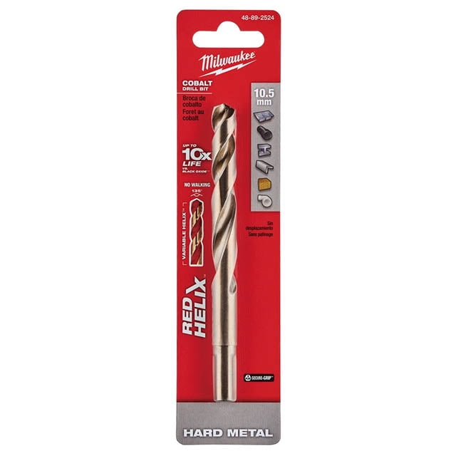 48-89-2524 - Embout de Perceuse Hélice Rouge 10.5MM Métal Dur COBALT