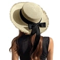 thumbnail image 3 of jiaxiM Summer Hats for Women Striped Wide Brim Straw Beach Hat Casual for Outdoor Summer, 3 of 5