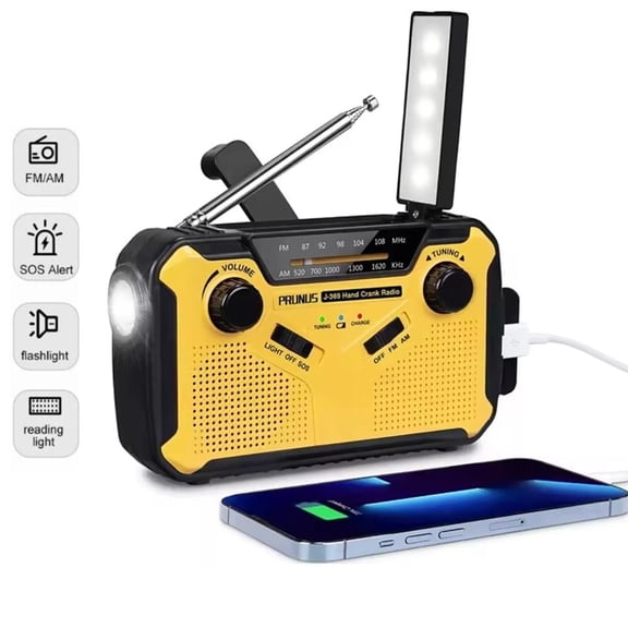 Costyle Emergency Weather Radio, Solar Hand Crank Emergency Radio with AM/FM/WB Weather Alert, Flashlight, Reading Lamp, Cell Phone Charger and SOS Alarm