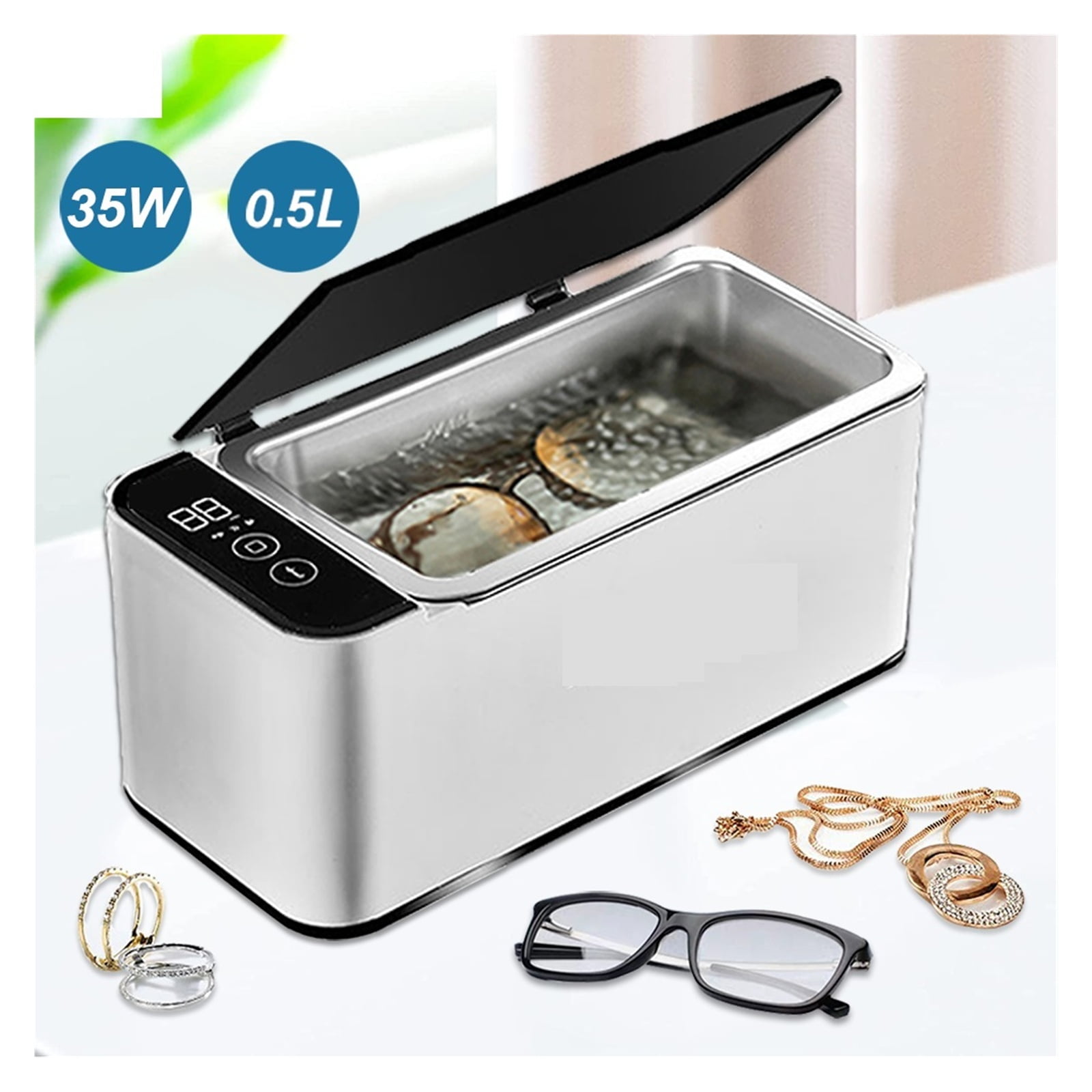 Ultrasonic Cleaner 35W Ultrasonic Glasses Jewelry Cleaner 500ML Ultrasonic Cleaning Machine ,Convenient to Use