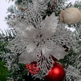 thumbnail image 1 of 10 X árbol de flores con purpurina navideña colgante decoraciones para árboles de fiesta de Navidad, 1 of 1
