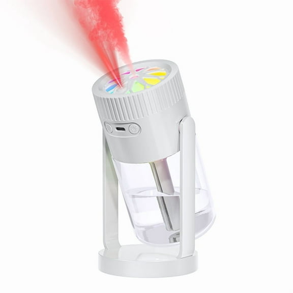 LHKLUK Mini Humidifier with Starry Night Projection - 2 Mist Modes, Auto Shut Off, Quiet Ultrasonic Operation, USB Portable Desktop Humidifier for Bedroom, Office, Car - White Color