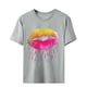 thumbnail image 5 of Fiudx Tops para Mujer Blusa de Manga Corta con Cuello Redondo y Estampado a La Moda para Mujer, 5 of 5