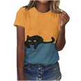 thumbnail image 2 of Qiopertar Blouse à Manches Courtes Imprimée Décontractée Style Mignon pour Femmes, Col Rond, Grandes Économies de Vacances! Liquidation à Moins de 5$ Livraison Gratuite, 2 of 6