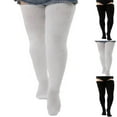 thumbnail image 2 of Xfvqtps Womens Plus Size Socks Wide Calf Over Knee Thigh High Solid Color Simplicity Comfort Soft Cozy Warm Thigh High Socks White, 2 of 2