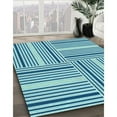 thumbnail image 3 of Ahgly Company Tapis d'Intérieur Lavable en Machine Carré Transitionnel Bleu Marine Vif, 3 Pieds Carré, 3 of 7
