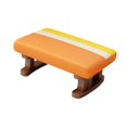 thumbnail image 4 of Taburete rectangular moderno con reposapiés acolchado de 41x30x18 cm, suave y cómodo. Naranja, 4 of 9