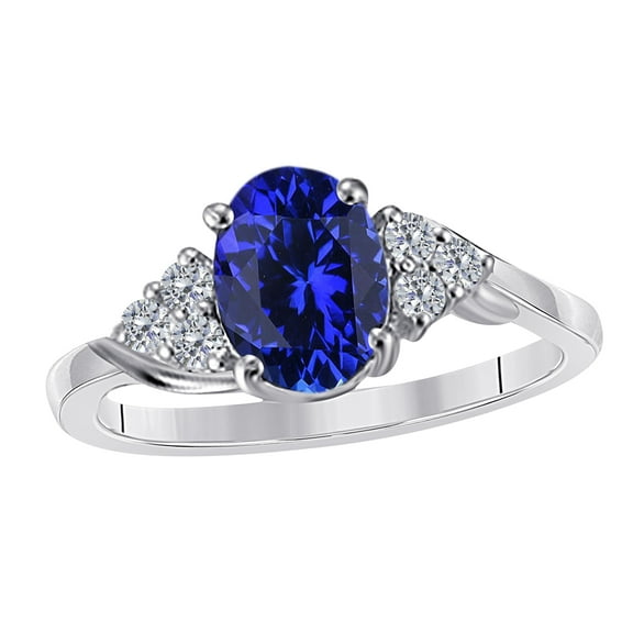 AoneJewelry 1.50 Ct. Diamond Tanzanite Ring In 10K Solid Rose, Yellow & White Gold