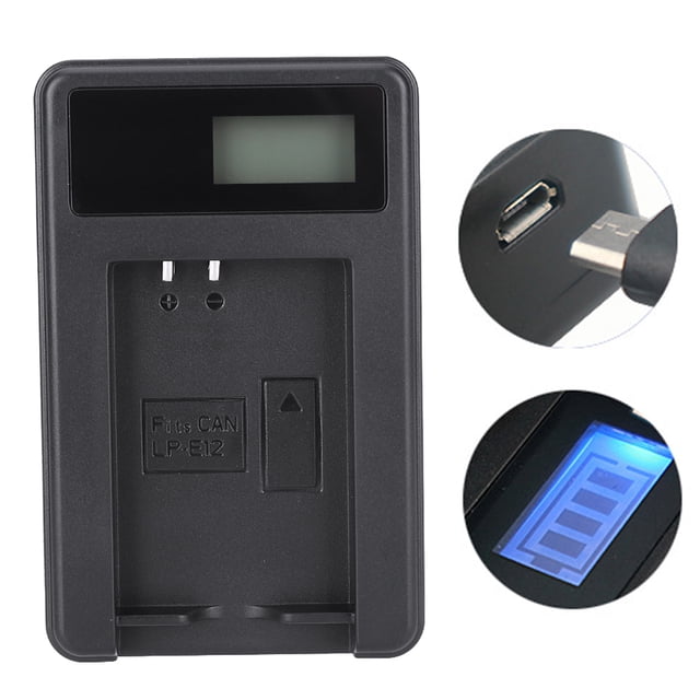 Camera Battery Camera Battery Desktop SEIVI E12 Camera Battery LCD Charging Display USB Intelligent Desktop For 100D M M2 M10 Single Slot