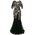 PrettyGuide Women s 1920s Sequin Embellished Mermaid Hem Maxi Evening