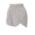 thumbnail image 4 of Stichou Women's Shorts High Waist Athletic Quick Dry Sporty Workout Running Shorts for Women with Zipper Pocket Light Gray XL, 4 of 5
