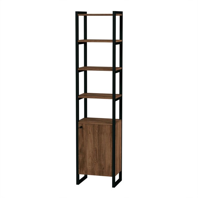 Butler Drake 73" Narrow Walnut Bookcase with Storage