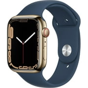 Restored Apple Watch Gen 7 Series 7 Cell 45mm Gold Stainless Steel - Abyss Blue Sport Band MN9L3LL/A (Refurbished)