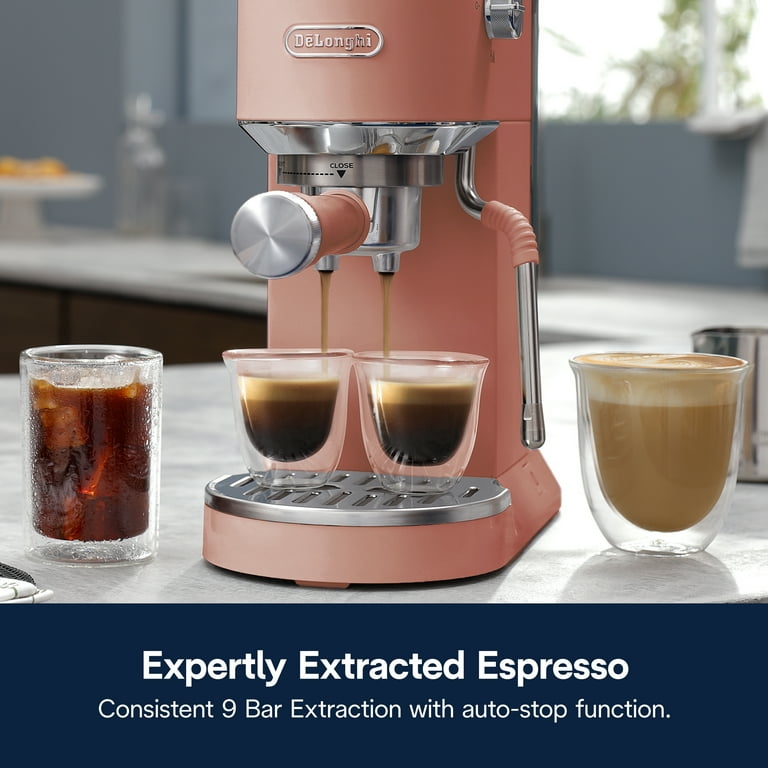De'Longhi Dedica Duo Espresso Machine, Compact Size with Built in Frother  for Latte Art, Brew Espresso, Cold Brew, Lattes & More, Rose - Walmart.com
