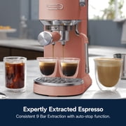 De’Longhi Dedica Duo Espresso Machine, Compact Size with Built in Frother for Latte Art, Brew Espresso, Cold Brew, Lattes & More, Rose
