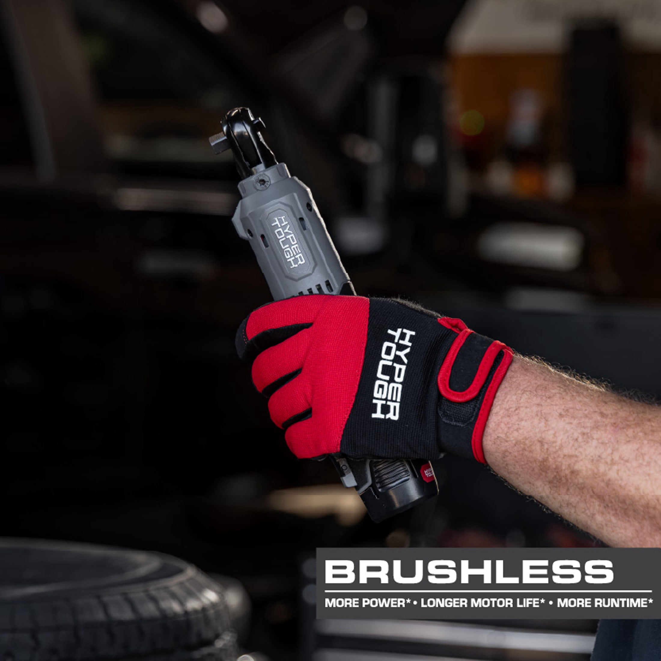Hyper Tough 12V Brushless 1/4-inch Cordless Ratchet with 2.0Ah Battery