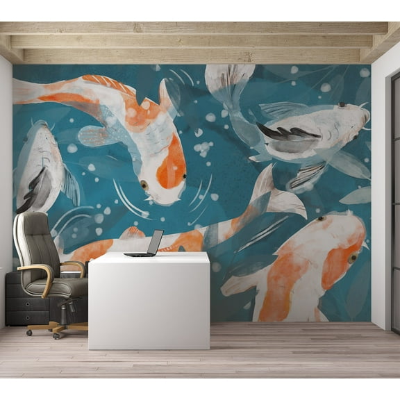 Animal Wallpaper Wall Mural - Koi Fishes