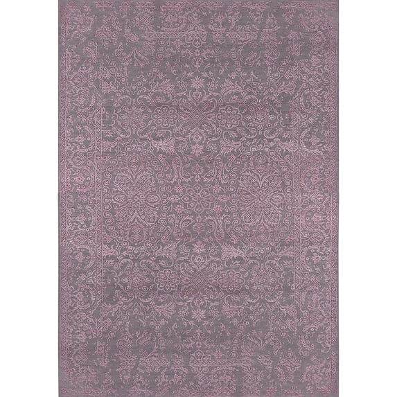 Ahgly Company Machine Washable Indoor Rectangle Industrial Modern Mauve Taupe Purple Area Rugs, 2' x 3'