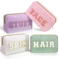 thumbnail image 1 of Bolsas de maquillaje Pinkunn Preppy Chenille Letter 4 unidades para mujer, 1 of 7