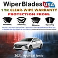 thumbnail image 2 of 2021 Hyundai Ioniq Beam Wiper Blades Wipers w/1yr Warranty (Set of 2) (WiperBladesUSA), 2 of 5