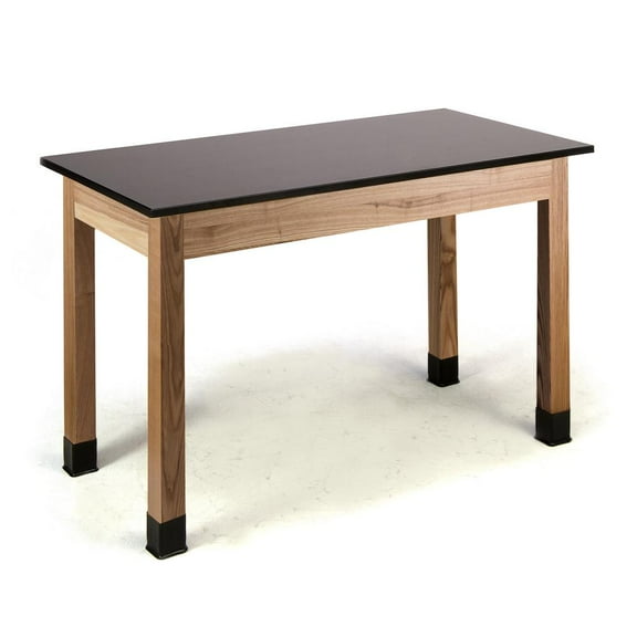 NPS 24x60" Modern Ash Wood Science Lab Table with Phenolic Top in Black
